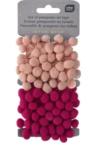 Interdruk Zestaw pompon�w na ta�mie 2x1,5m Satin Gold