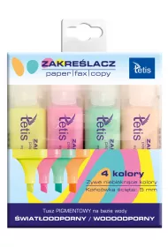 Tetis Komplet zakre�laczy p�askich pastelowych 4 szt.