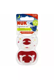 Nuk Smoczek uspokajajcy silikonowy 18-36m Signature Night 10177166 2 szt.