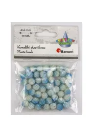Titanum Koraliki plastikowe niebieskie ombre 10mm 50 szt.