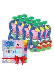 BoboVita winka Peppa Mus jabko i truskawki z bananem po 6 miesicu + Ksieczka GRATIS Zestaw 12 x 100 g