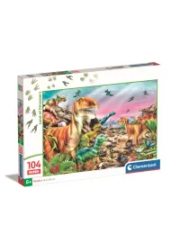 Puzzle 104 el. SuperColor. Land of Dinosaurus Clementoni