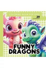 Kolorowanka 160x160 Funny dragons Smoki zielony