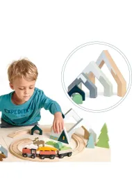 G�rski przejazd, tunel, drewniane akcesoria Tender Leaf Toys