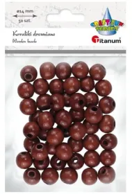Titanum Koraliki drewniane br�zowe 50 szt