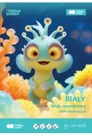 Paczka Blok rysunkowy bia�y Aqua Cuties A4 80g.20ark. Happy Color 20 sztuk