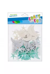 Craft with Fun Ozdoba samoprzylepna gwiazdki/ksi�yce 60 szt.