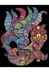 Kolorowanka welwetowa A4 Kitsune Lis o 9 ogonach