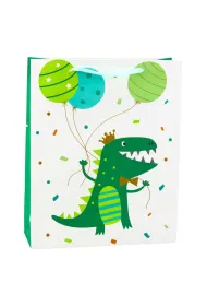 LeanToys Torba prezentowa dinozaur 32x26x10cm