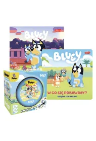 Pakiet: Bluey. Tato-robot. Moja czytanka, Bluey. W co si� pobawimy? Ksi��ka z okienkami, Dobble Bluey