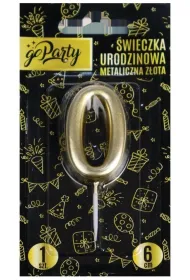 GoParty �wieczka urodzinowa 0 Metaliczna z�ota