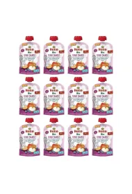 Holle Mus Ta�cz�cy Dinozaur (jab�ko - bor�wka - �liwka) bezglutenowy od 6 miesi�ca Demeter Zestaw 12 x 100 ml Bio