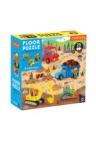 Puzzle podogowe Plac budowy z unikalnymi ksztatami 25 el. 2+ Mudpuppy