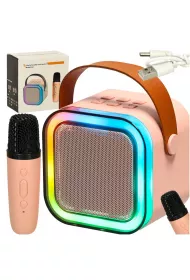 Zestaw do karaoke mikrofon + gonik przenony BLUETOOTH USB LED rowy