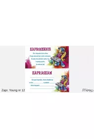 Stamp Zaproszenia Young Dziewczynka wz�r nr 12 10 szt.