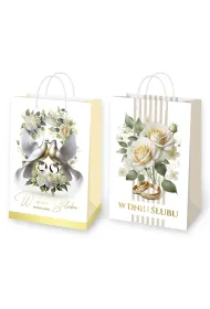 Torebka ozdobna laminowana �lub (22,5x33x9,5cm) mix 2 wzor�w
