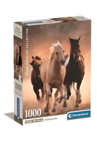 Puzzle 1000 el. Compact Running Horses Clementoni