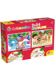 Puzzle dwustronne podogowe 2 x 24 el. Cocomelon. Bd uprzejmy dla wszystkich Lisciani