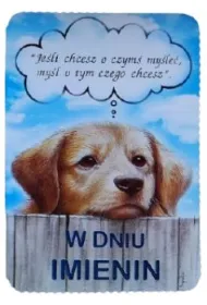 Karnet B6 Imieniny piesek lub myszka
