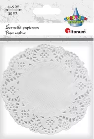 Titanum Serwetki papierowe okr�g�e bia�e 11,5 cm