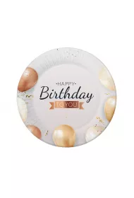 Godan Talerzyki papierowe Happy Birthday 18cm 6 szt.