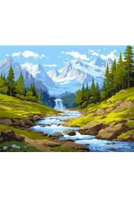 Ideyka Malowanie po numerach - Strumie� w g�rach 40x50cm