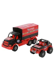 Polesie 67951 MAMMOET - samoch�d z plandek� + rally-jeep w siatce