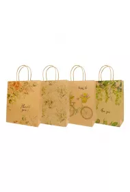 incood. Torba prezentowa 26x32 kraft rower, kwiaty mix