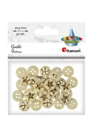 Titanum Guziki drewniane gwiazdy 13 mm
