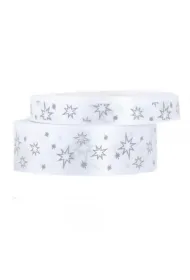 Pogotowie Florystyczno �lubne Wst��ka satynowa w gwiazdki 12 mm/22mb
