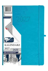 Kalendarz 2027 Jazz A4 tygodniowy turkusowy