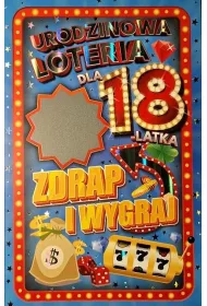 Yeku Karnet 18 Urodziny loteria zdrapka, m�skie