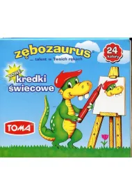 Toma Kredki �wiecowe Z�bozaurus 24 szt.