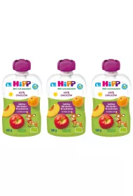 Hipp Mus owocowy po 6. miesicu jabka-mirabelki-brzoskwinie zestaw 3 x 100 g Bio