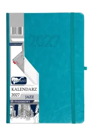 Kalendarz 2027 Jazz B5 tygodniowy turkusowy