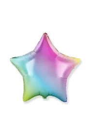 Balon foliowy gwiazda gradient pastelowy 45cm