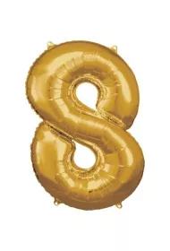 Amscan Balon foliowy cyfra 8 zota 57x86cm