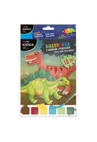 Malowanka z farbkami i p�dzelkiem - Dinozaury