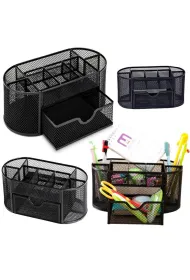 LeanToys Organizer biurowy metalowy czarny