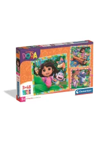 Puzzle 3x48 el. SuperColor. Dora Clementoni