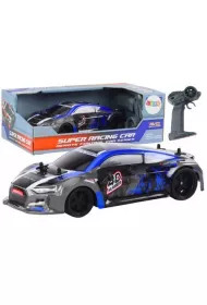 Auto R/C 1:18 gumowe ko�a drift niebieski LeanToys