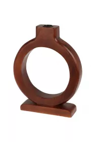 H&S Decoration wiecznik z drewna mango 25 cm brzowy