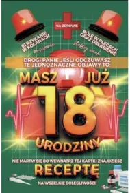 Yeku Karnet Urodzinowy z recept� 18