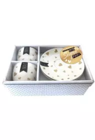 Kukartka Komplet fili�anek �lub - bia�e w z�ote serca FIL-006