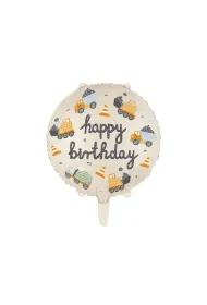 PartyDeco Balon foliowy Pojazdy budowlane 45cm