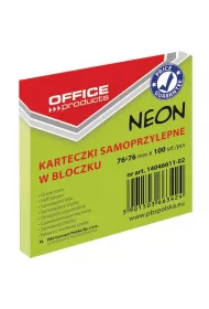 Office Products Karteczki samoprzylepne w bloczku Products neon zielony 76x76mm 100 kartek