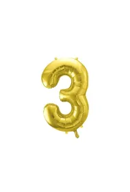 PartyDeco Balon foliowy 3 jasny z�oty 72cm