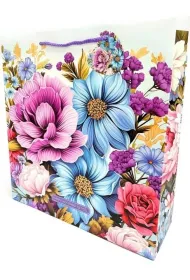 Fresh Torebka ozdobna matowa Kwiaty 35x37x12cm