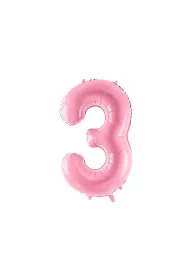 PartyDeco Balon foliowy 3 r�owy 86cm