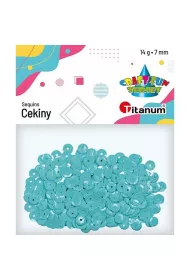 Titanum Cekiny okr�g�e pastelowe lazurowe 7mm, 14g
